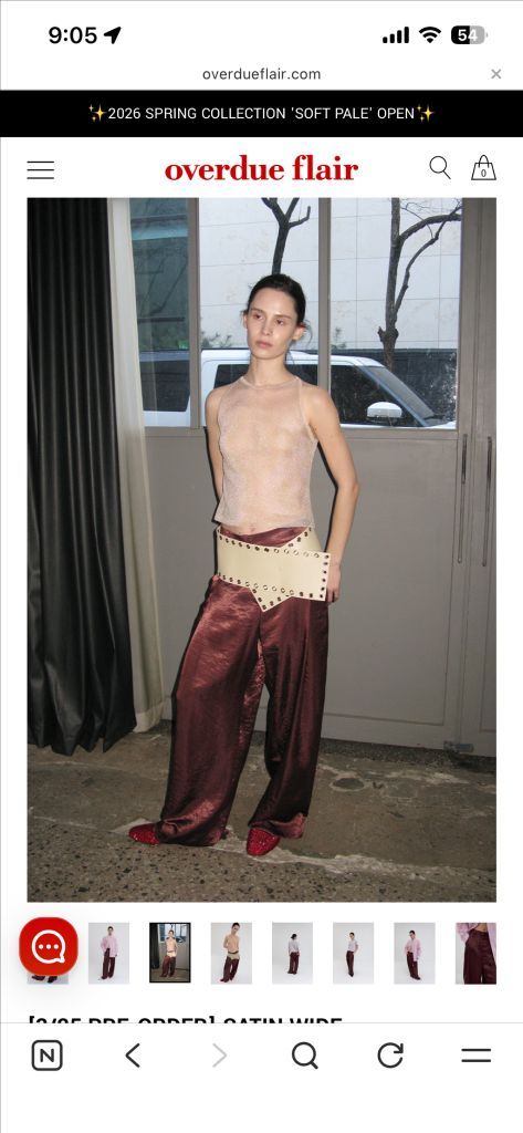 오버듀플레어 SATIN WIDE PANTS_CHERRY BROWN--1