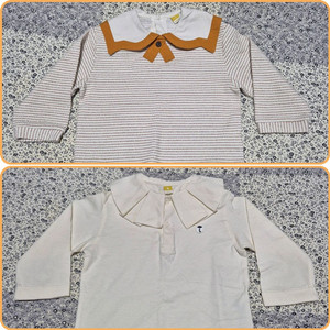 모이몰른 / 세일러 카라 티셔츠 100(2벌 일괄)