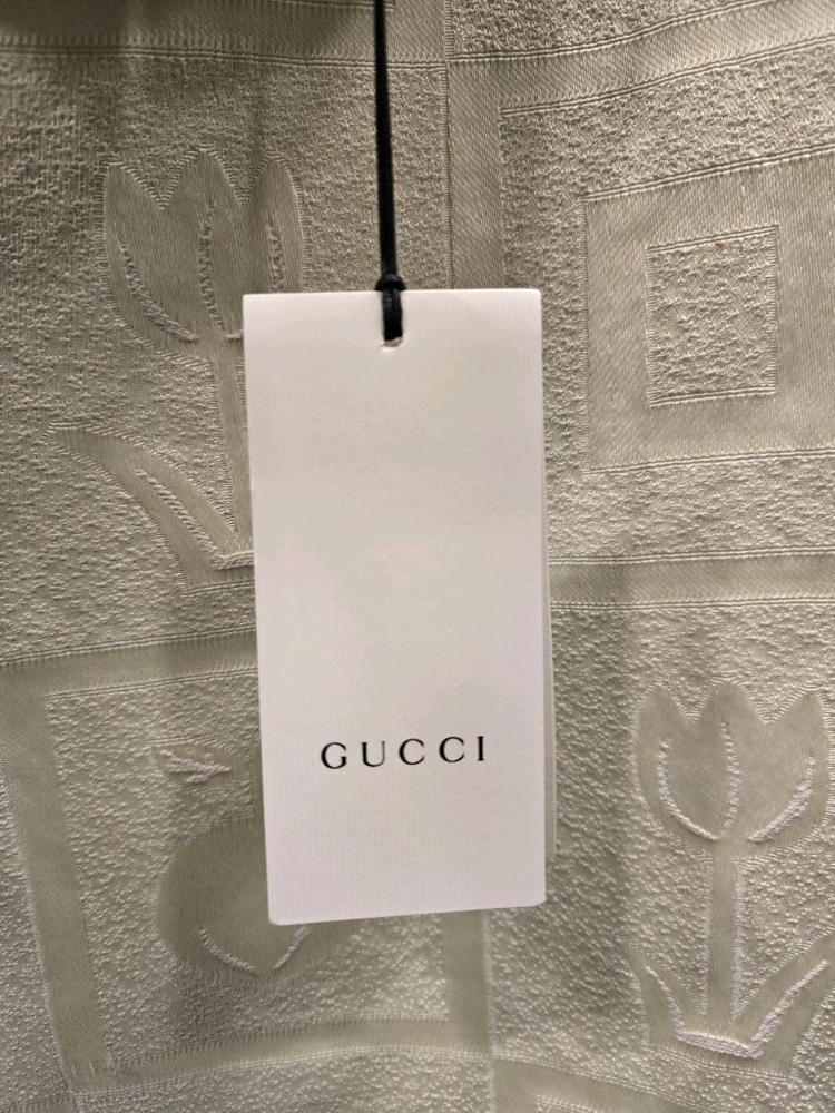 새상품) 구찌 GUCCI 유니폼 리본 블라우스 올리브 그린 실크 36(S 이미지