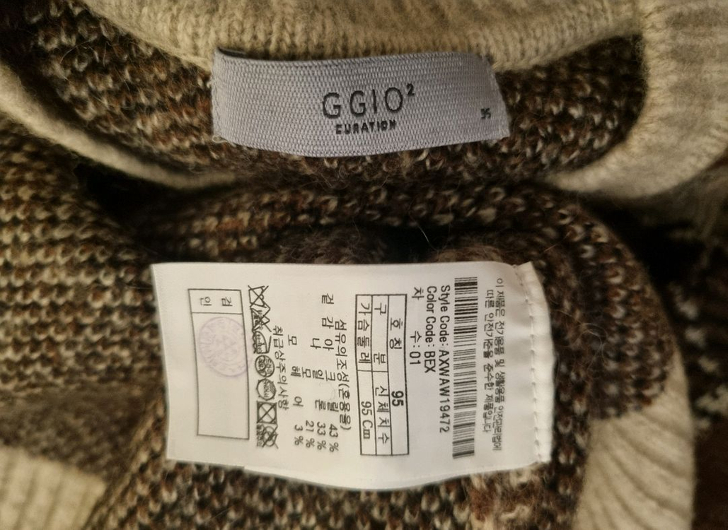 코오롱 GGIO2 지오투 , 체크 니트 이미지