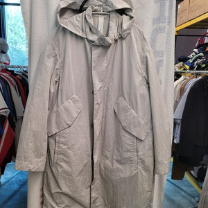 코모도 후드 트렌치 코트 남성 1 모자분리됨