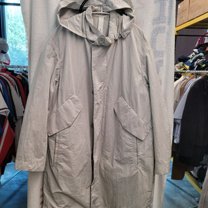코모도 후드 트렌치 코트 남성 1 모자분리됨