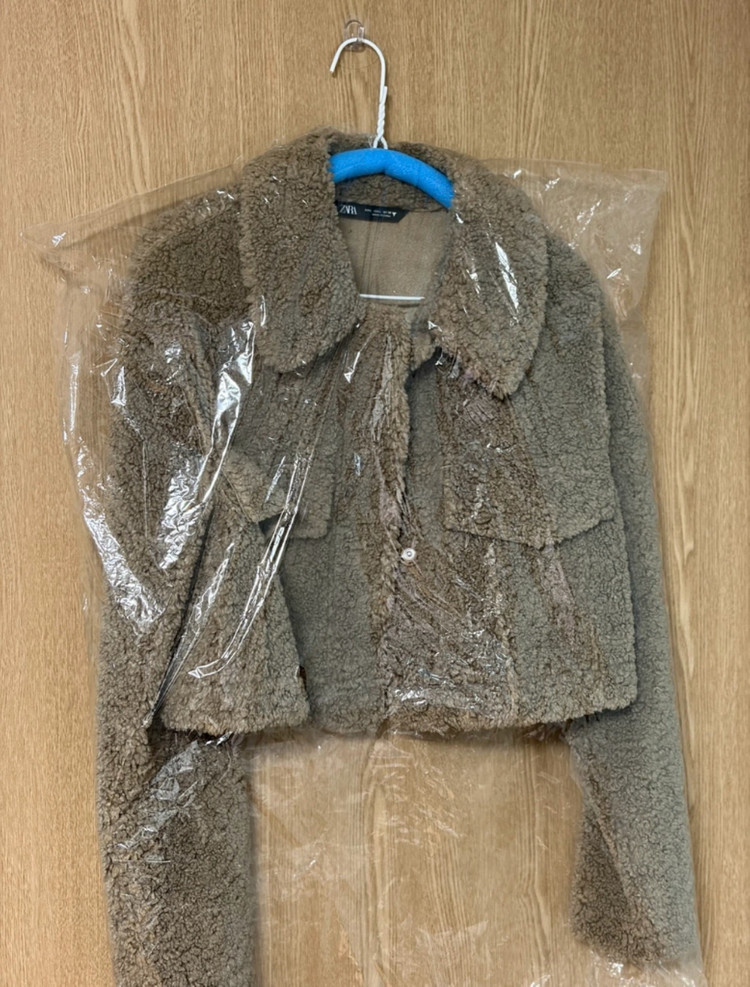 자라 뽀글이 시어링 크롭 자켓 M(드라이클리닝 완료)--4