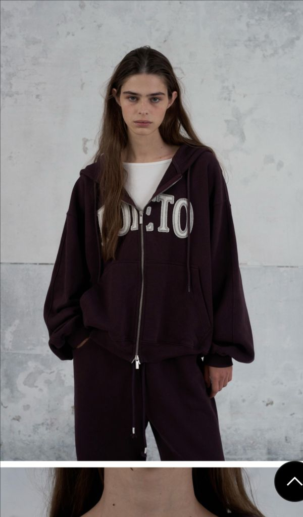 포에토 Washing day hoody zip-up - bordeaux--2