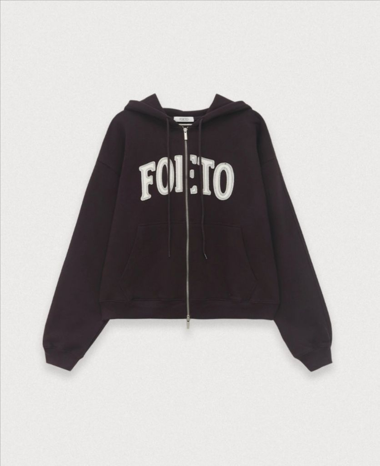 포에토 Washing day hoody zip-up - bordeaux--4