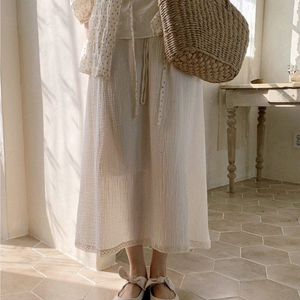 로버블 밀크 타이 레이스 요루 스커트 / 밀크코코아 김아홉 빈블 라부 트윈즈영 슬로우앤드 98도씨 시즐 솔꾸 바온