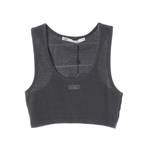 (새상품)보헤미안서울 차콜 피그먼트 와플 슬리브리스 나시 크롭탑 이미지