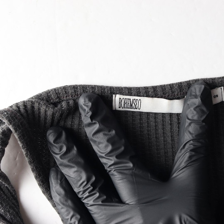 (새상품)보헤미안서울 차콜 피그먼트 와플 슬리브리스 나시 크롭탑 이미지