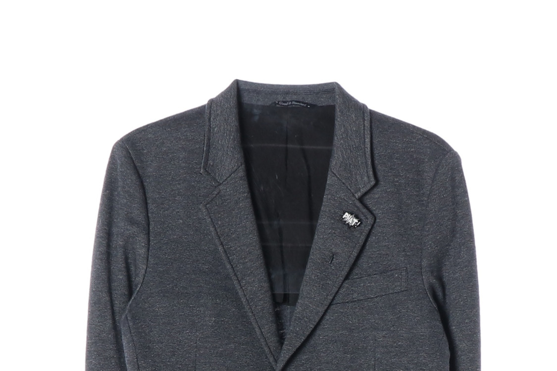 커스텀멜로우 울 코튼 그레이 블레이저 자켓 재킷 M--2