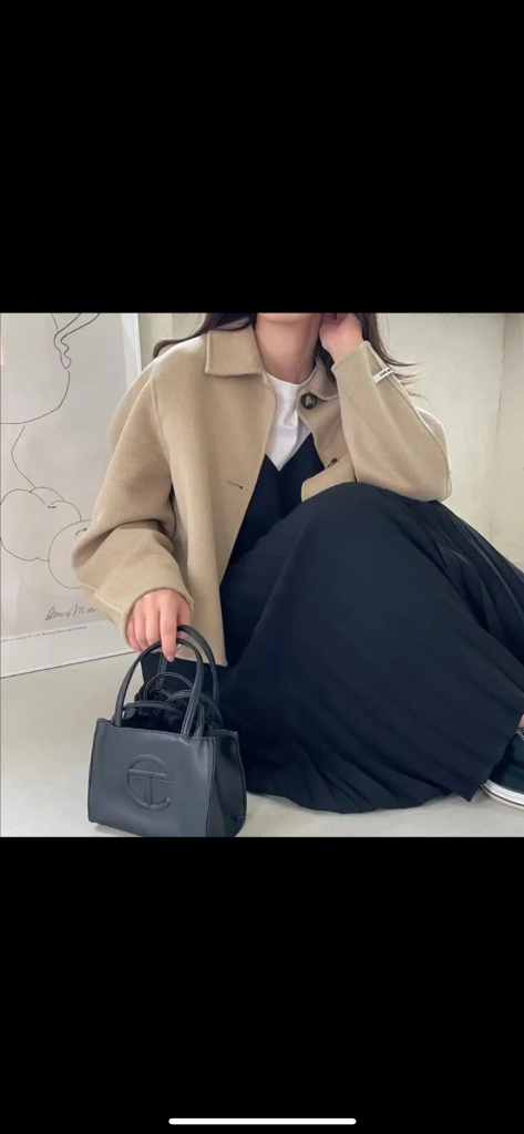 [F] 울50 핸드메이드 크롭 숏코트 연베이지 이미지