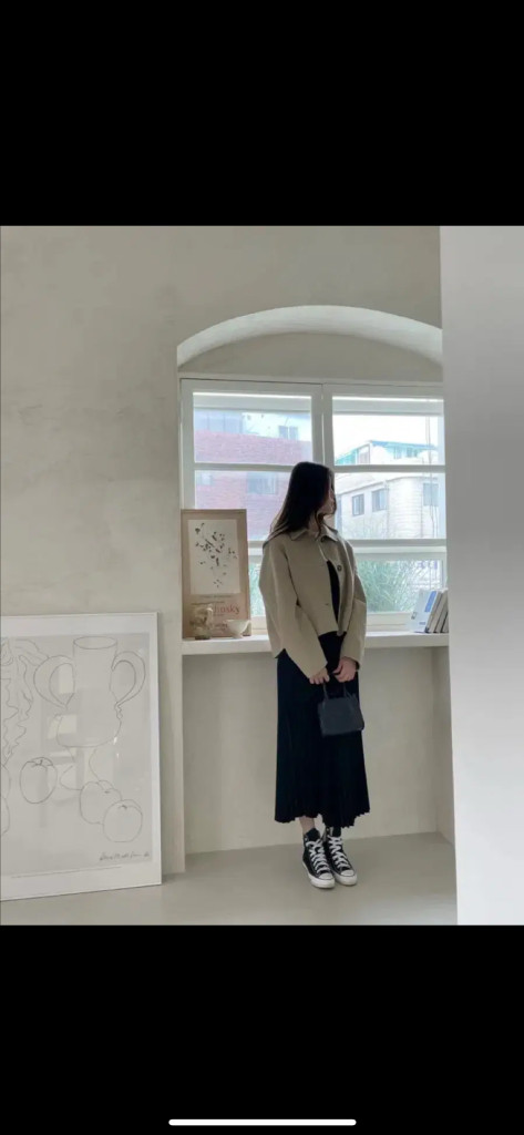 [F] 울50 핸드메이드 크롭 숏코트 연베이지 이미지