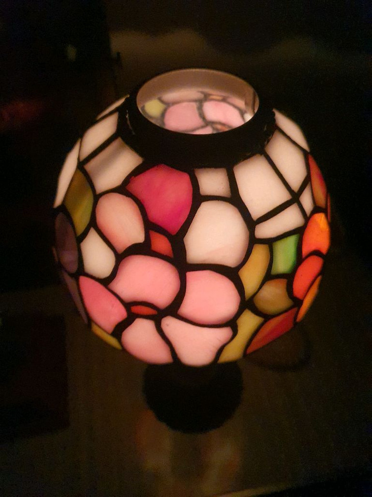 빈티지 스테인드글라스 캔들 이미지