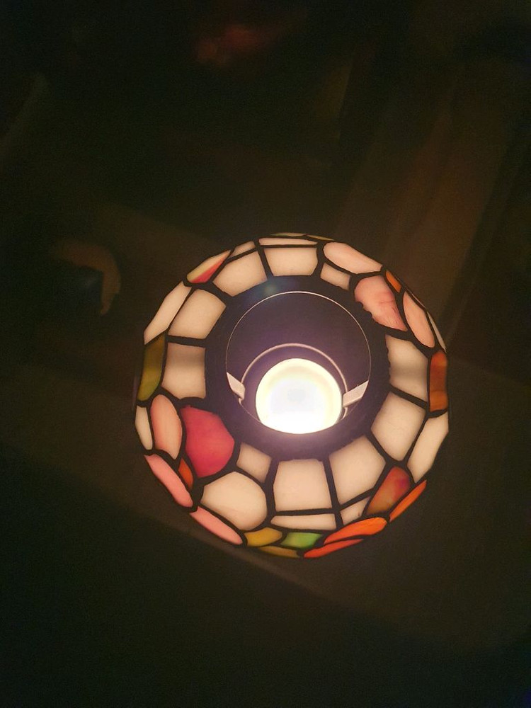 빈티지 스테인드글라스 캔들 이미지