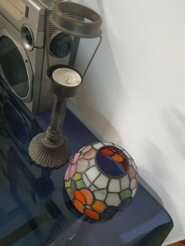 빈티지 스테인드글라스 캔들 이미지