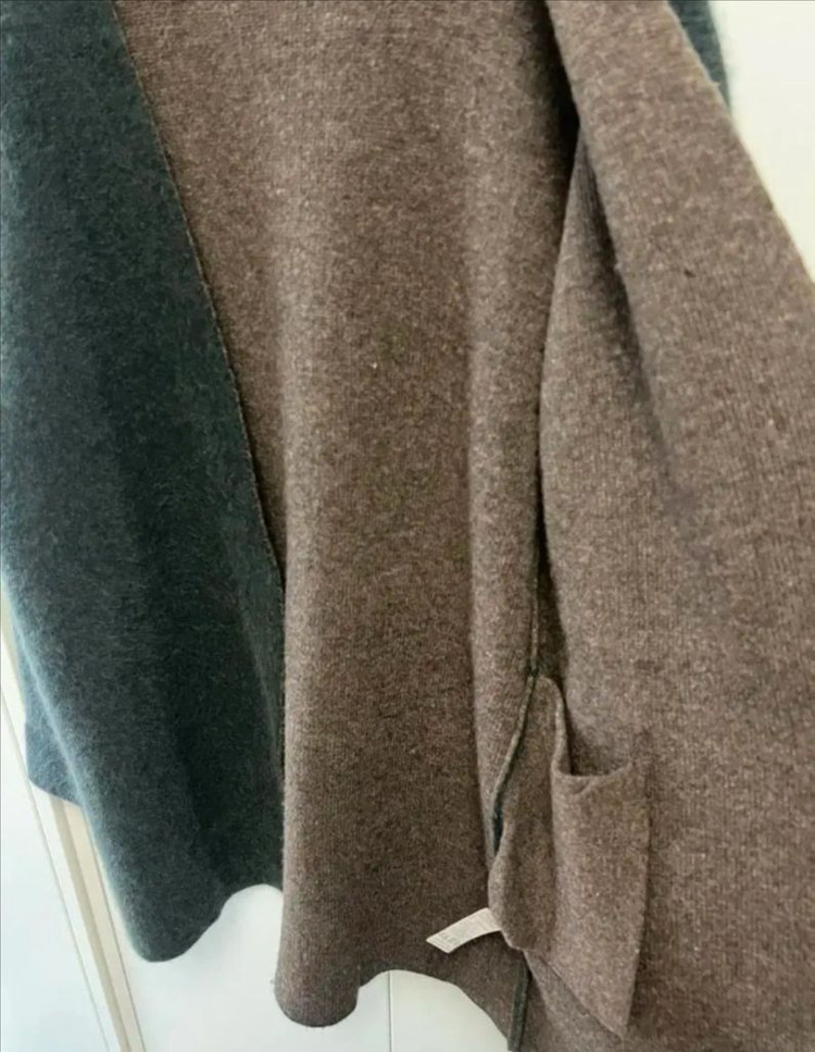 DKNY 라쿤50% 오픈 롱가디건 카키 그린 브이넥 루즈핏 올드머니룩 이미지