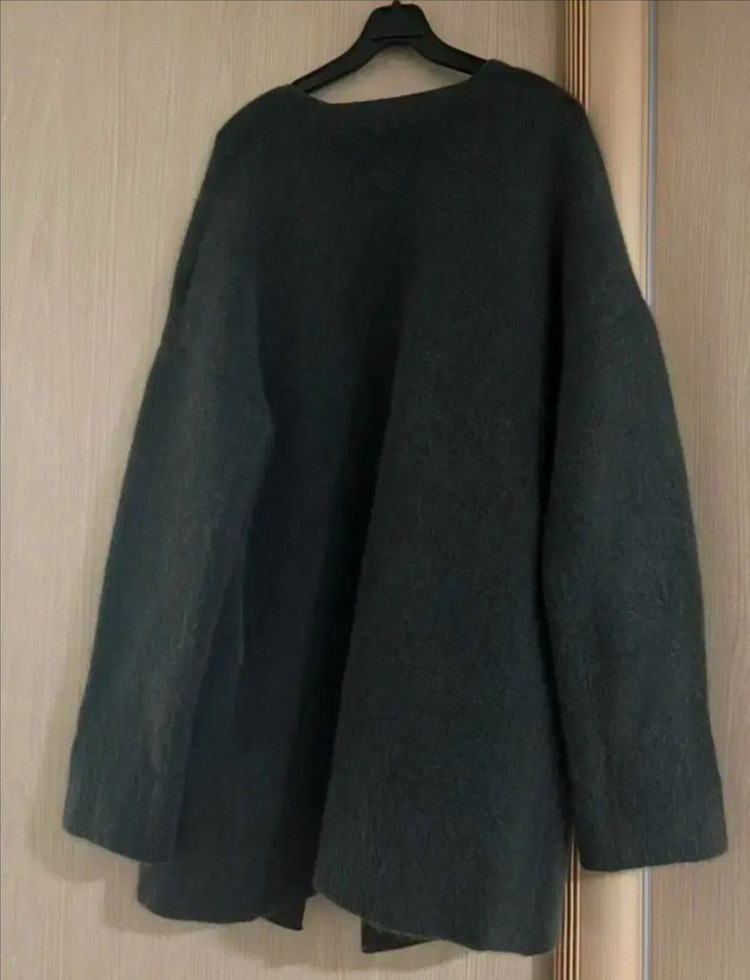 DKNY 라쿤50% 오픈 롱가디건 카키 그린 브이넥 루즈핏 올드머니룩 이미지