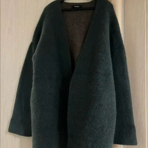 DKNY 라쿤50% 오픈 롱가디건 카키 그린 브이넥 루즈핏 올드머니룩 이미지