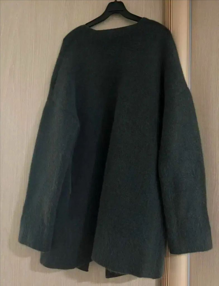 DKNY 라쿤50% 오픈 롱가디건 카키 그린 브이넥 루즈핏 올드머니룩 이미지