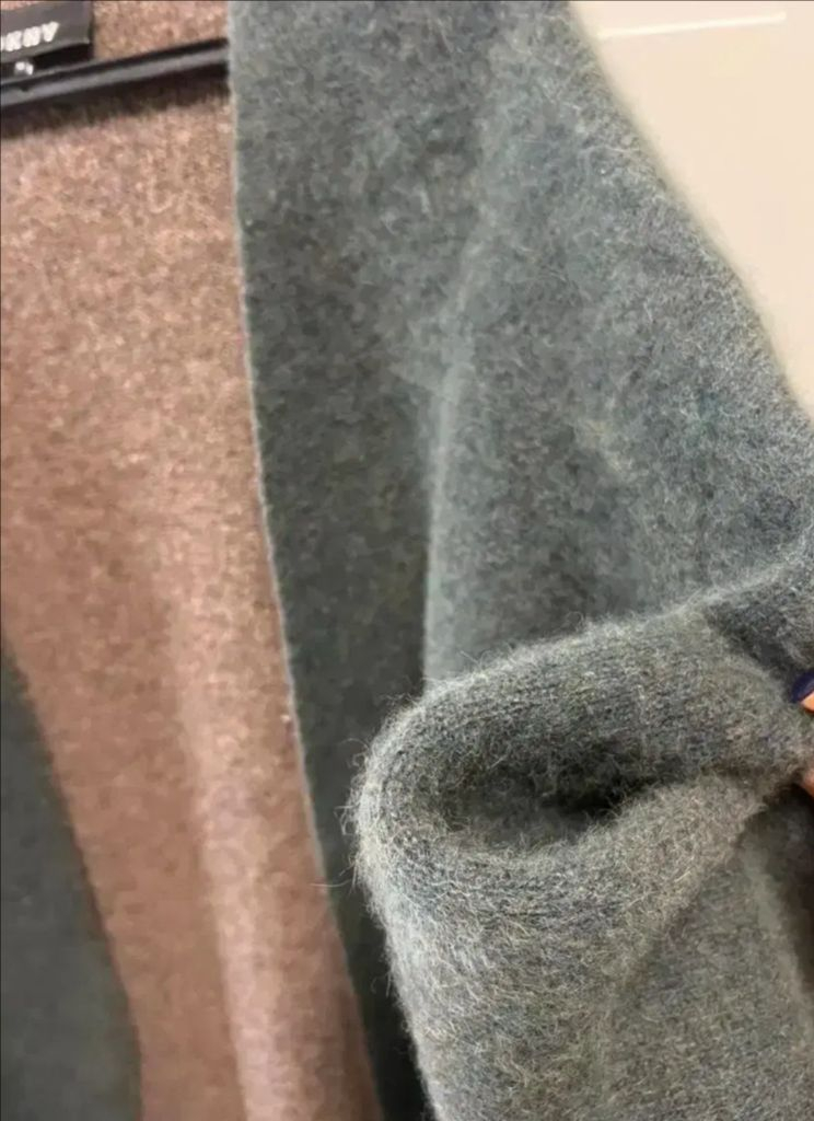 DKNY 라쿤50% 오픈 롱가디건 카키 그린 브이넥 루즈핏 올드머니룩 이미지