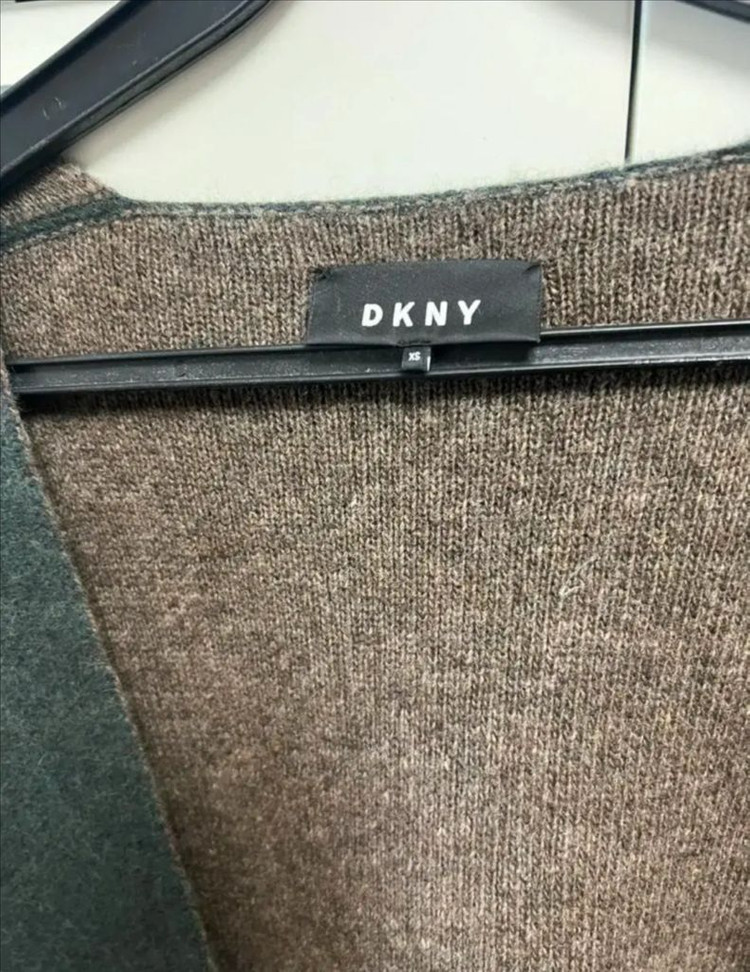 DKNY 라쿤50% 오픈 롱가디건 카키 그린 브이넥 루즈핏 올드머니룩 이미지