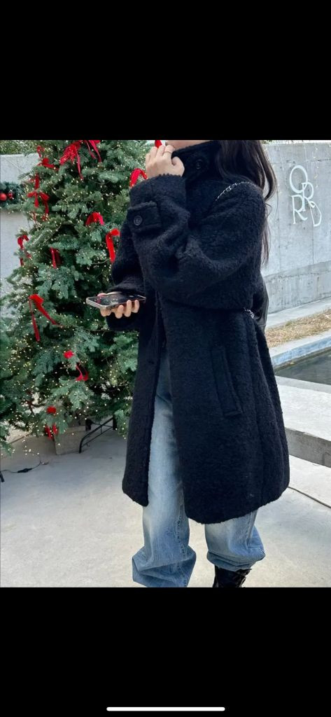 [F] 제이어반스 케이프 울 양털 하이넥 하프 코트 이미지