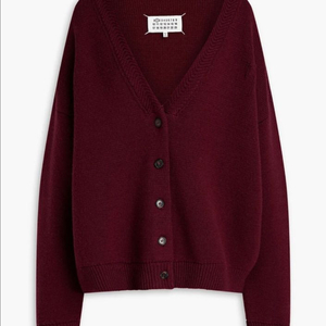 메종마르지엘라 울 버건디 니트 가디건