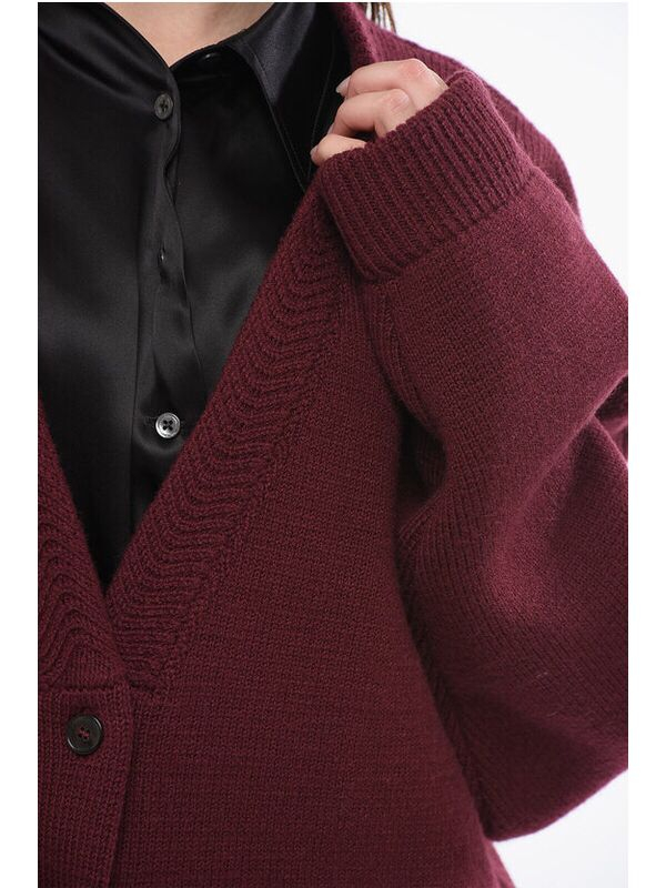 메종마르지엘라 울 버건디 니트 가디건--7
