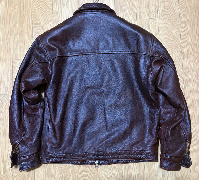 프리즘웍스 소가죽 빈지티워싱 디스트로이드 디트로이트 자켓 s--3