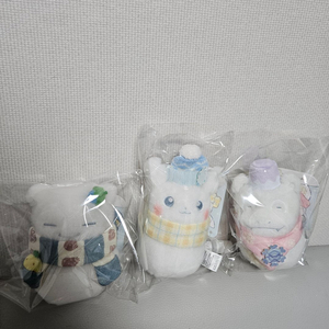 (미개봉) 포켓몬 피카츄 잠만보 야돈 눈사람 인형 3종 세트