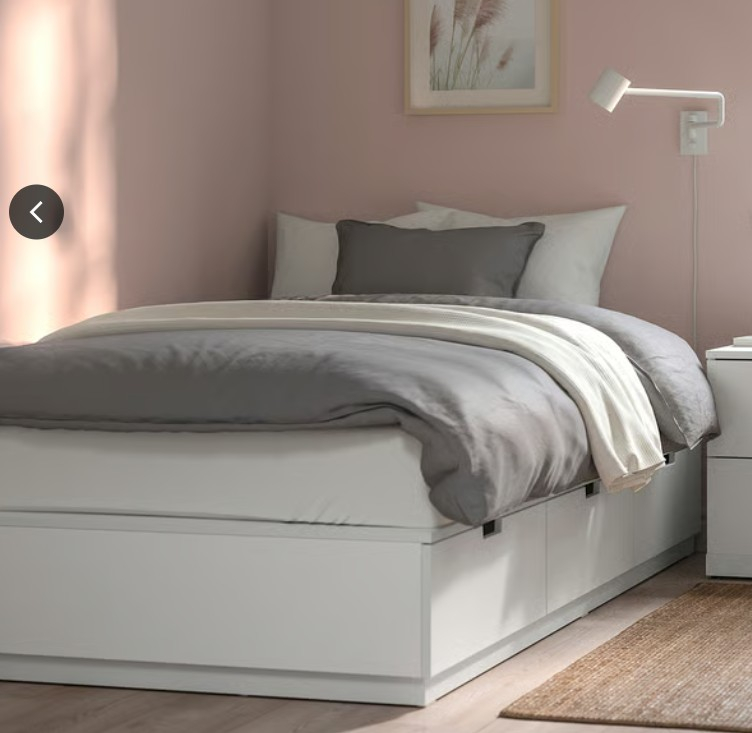 이케아 노르들리 슈퍼싱글 수납 침대 프레임 화이트 120x200 새상태 팝니다. IKEA NORDLI--2