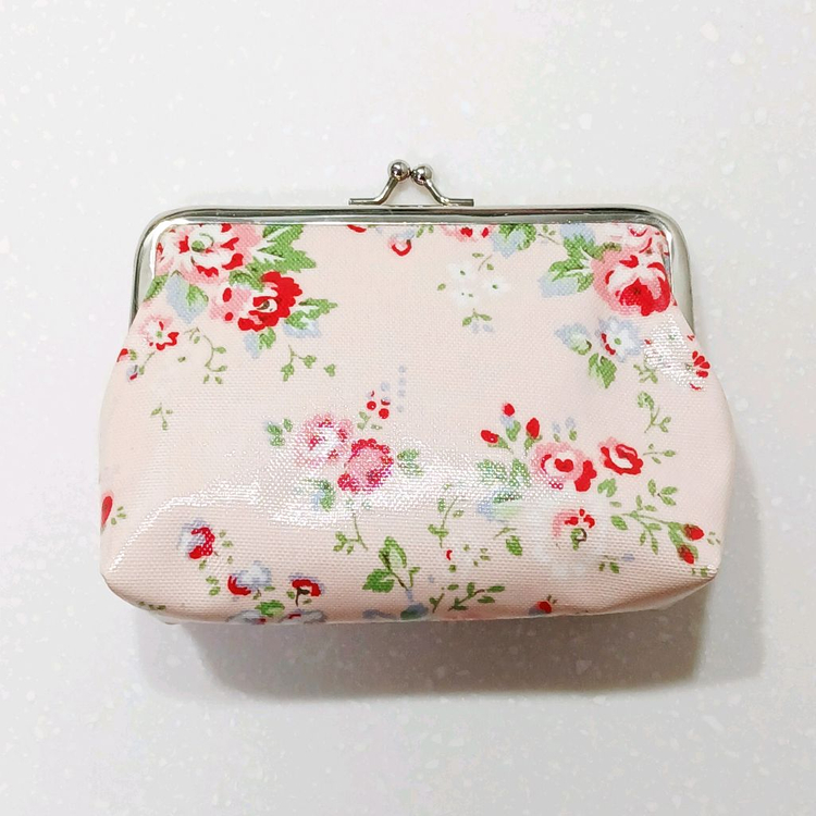 [2개 세트] 새제품 베이비 핑크 플라워 똑딱이 파우치 화장품_0099--1