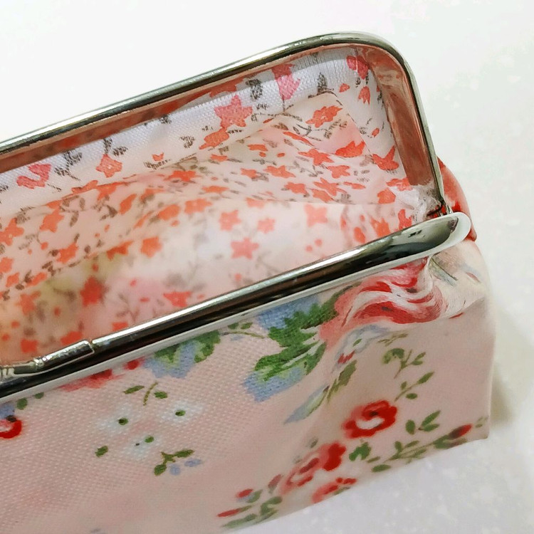 [2개 세트] 새제품 베이비 핑크 플라워 똑딱이 파우치 화장품_0099--2