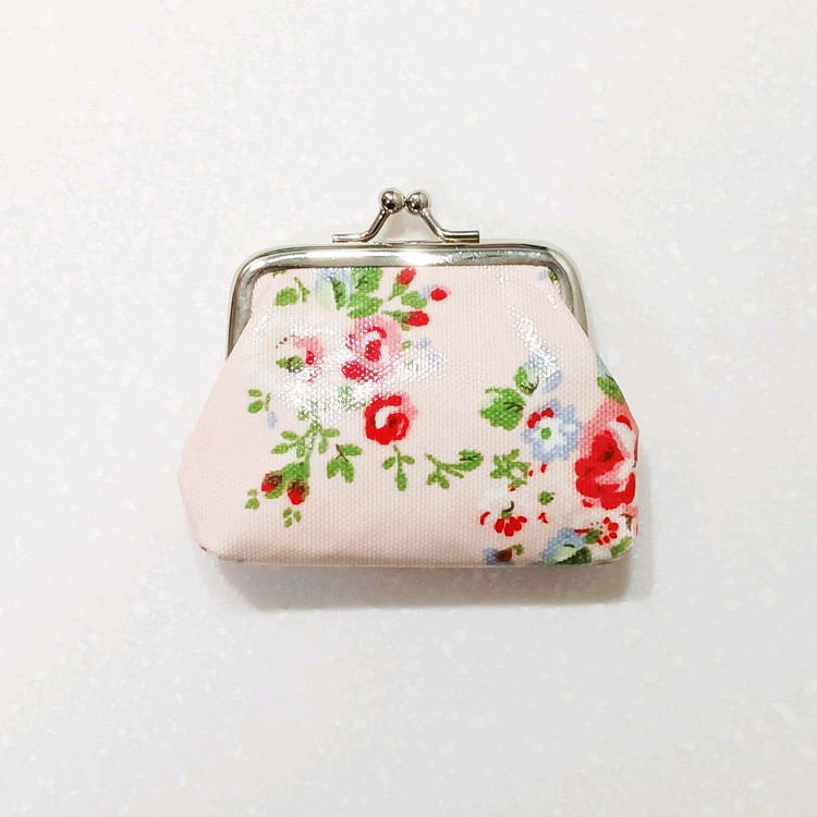 [2개 세트] 새제품 베이비 핑크 플라워 똑딱이 파우치 화장품_0099--3