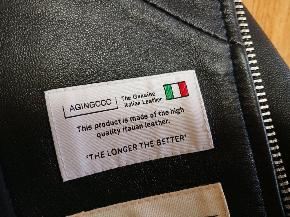 에이징ccc(정품) 남성 라이더 이태리 양가죽 자켓 (블랙) (95~100슬림) (상태 최상급)--4