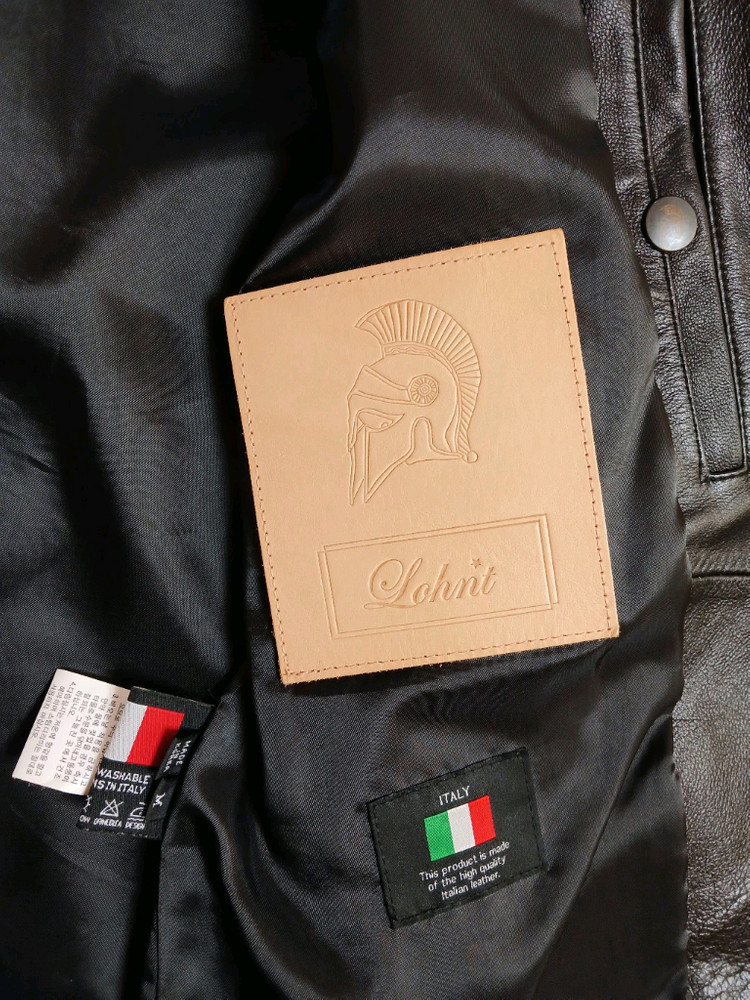 론트(정품) 남성 이태리 양가죽 라이더 자켓 (블랙) (M 95) (상태 최상급)--1