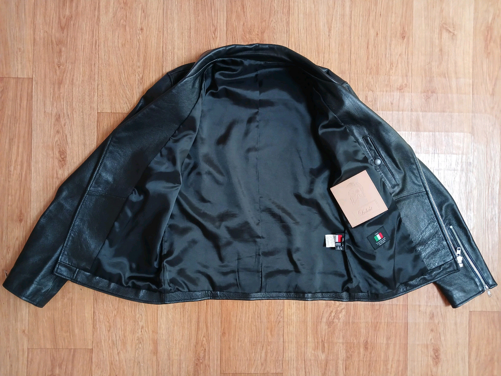 론트(정품) 남성 이태리 양가죽 라이더 자켓 (블랙) (M 95) (상태 최상급)--3