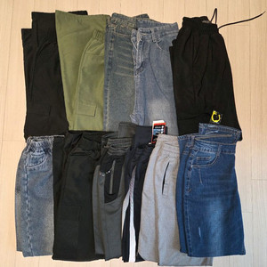 새상품포함 멋쟁이남아남자 하의츄리닝카고바지청바지 160165사이즈 6학년 봄가을 12벌