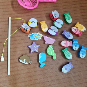 아기 원목 손놀이감 낚시놀이 장난감 일괄 이미지