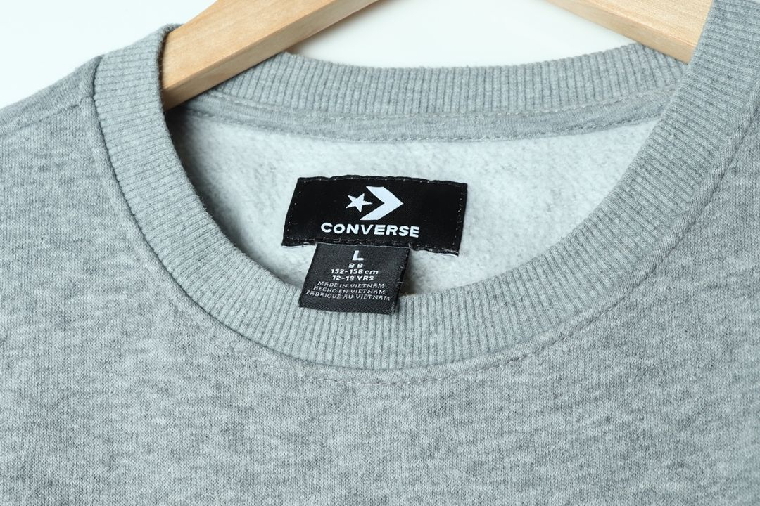 (F) 컨버스 맨투맨 티셔츠 아동 검흰 그레이 이미지