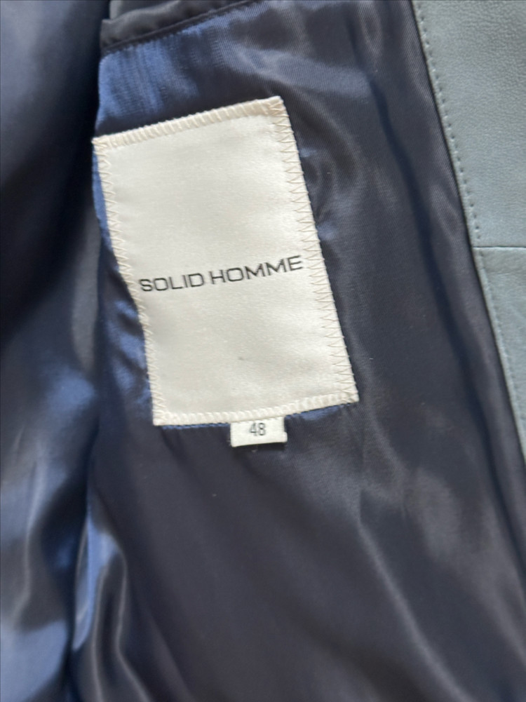 솔리드옴므 양가죽 스웨이드 블루종 48--6