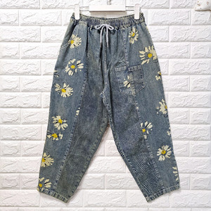 꽃무늬밴딩배기바지