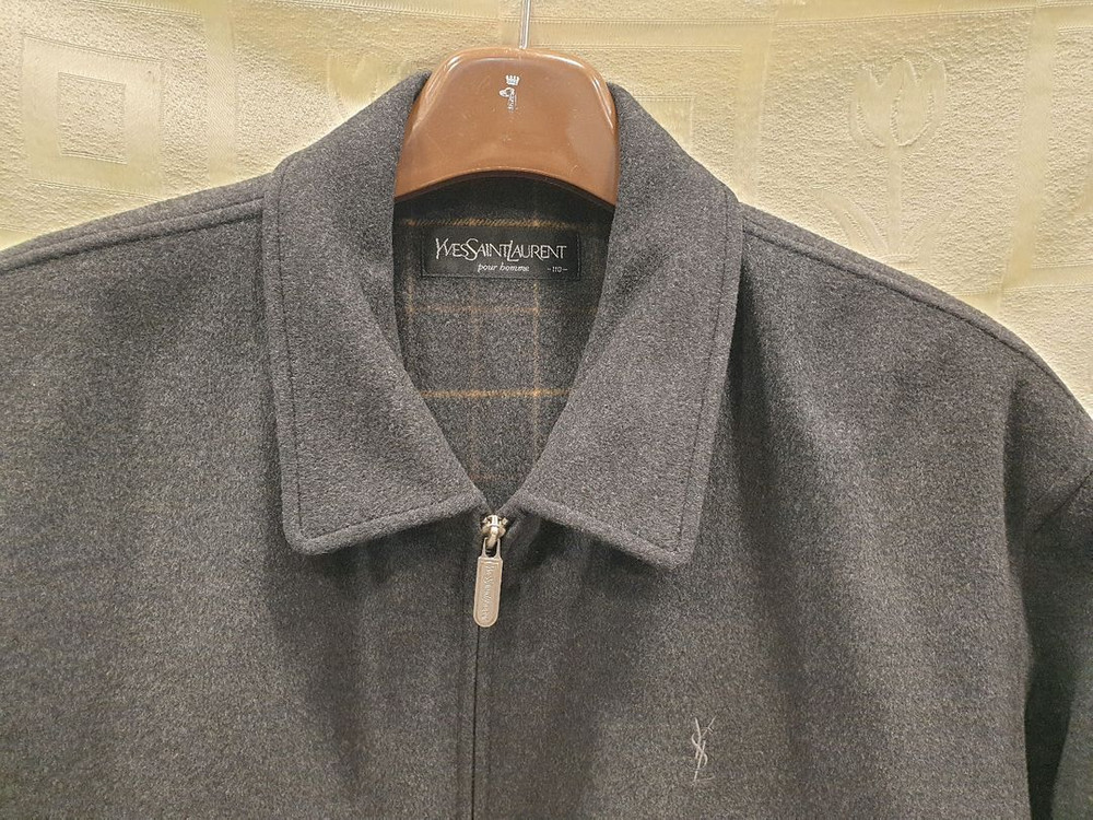 생로랑 남성 모+캐시미어 자켓 점퍼 110--1