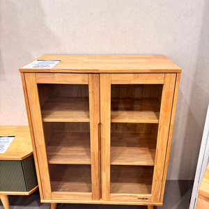 원목 유리문 장식장