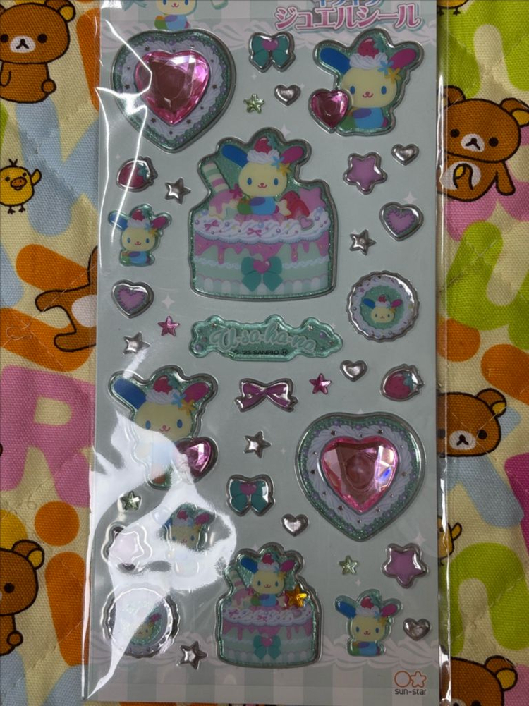 산리오 우사하나 샤카샤카 보석스티커 [일본정품 새상품]--1