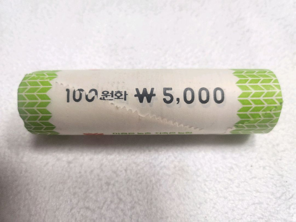 한국은행 현용주화 1987년 100원 주화 1롤 (미사용) 이미지