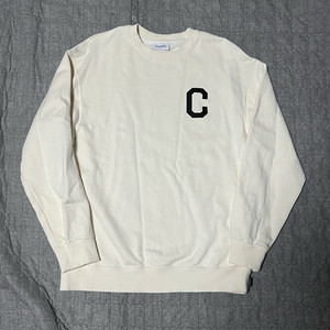 커버낫 C로고 맨투맨 아이보리 L 티셔츠 옷 스웨트 공용