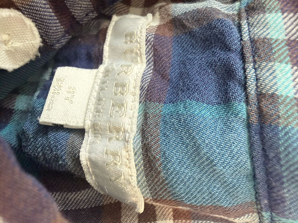 버버리 키즈 카라 여름 시원한 면 체크 티셔츠 110-120 사이즈 정도--2