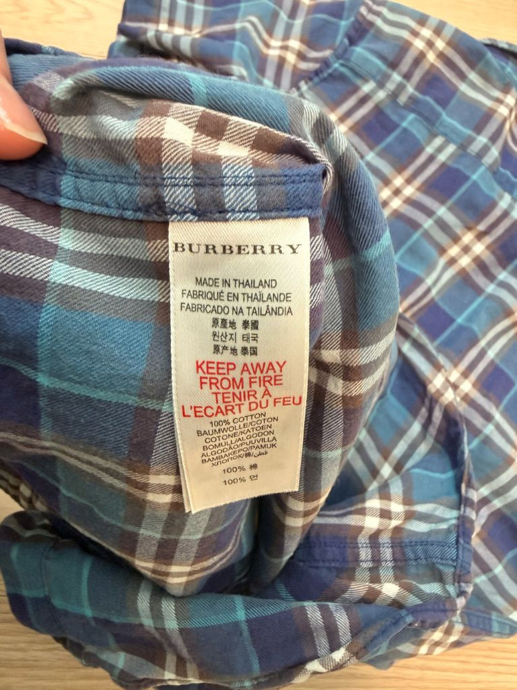 버버리 키즈 카라 여름 시원한 면 체크 티셔츠 110-120 사이즈 정도--3