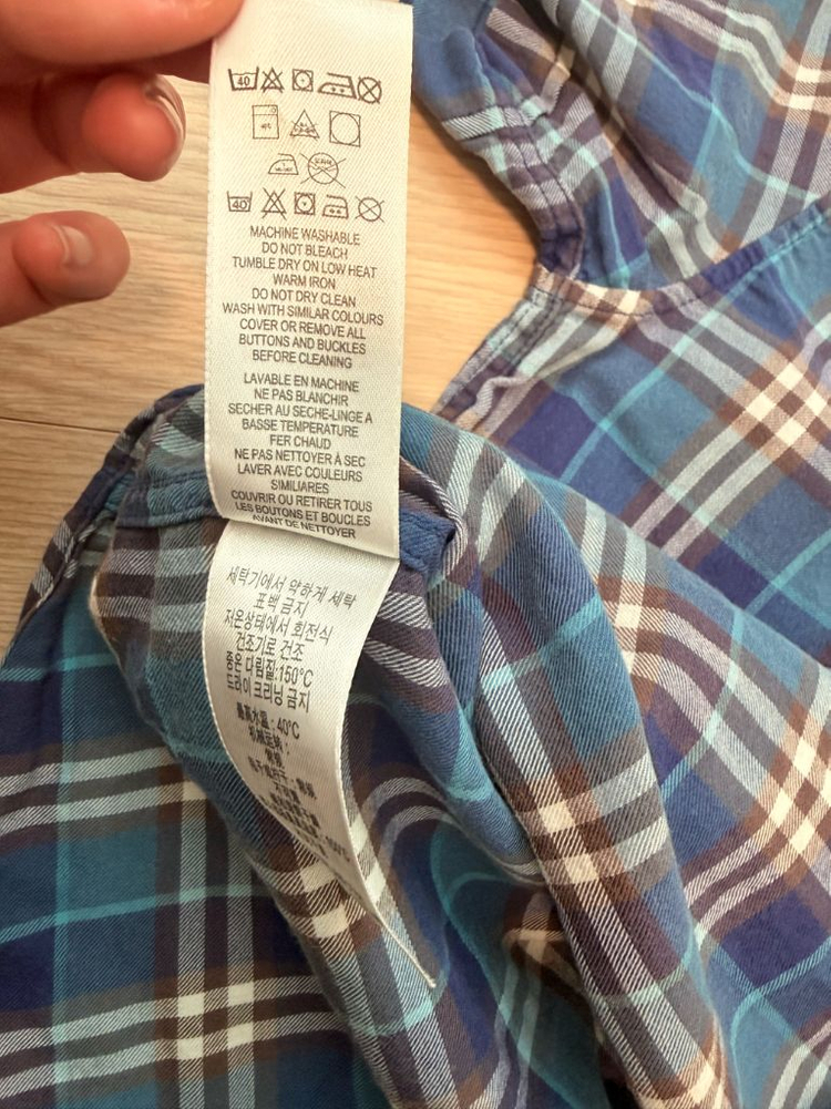 버버리 키즈 카라 여름 시원한 면 체크 티셔츠 110-120 사이즈 정도--4