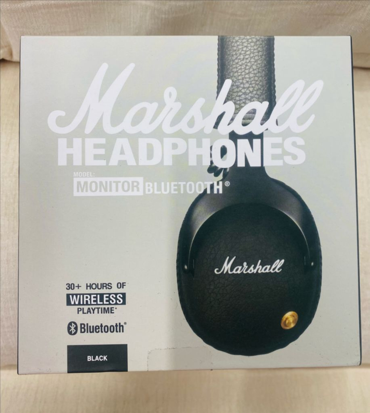 (미개봉 새상품) 마샬 모니터 블루투스 헤드폰 블랙 정품--3